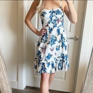 French connection white butterfly floral dress